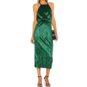 Revolve x House of Harlow 1960 emerald xs dress